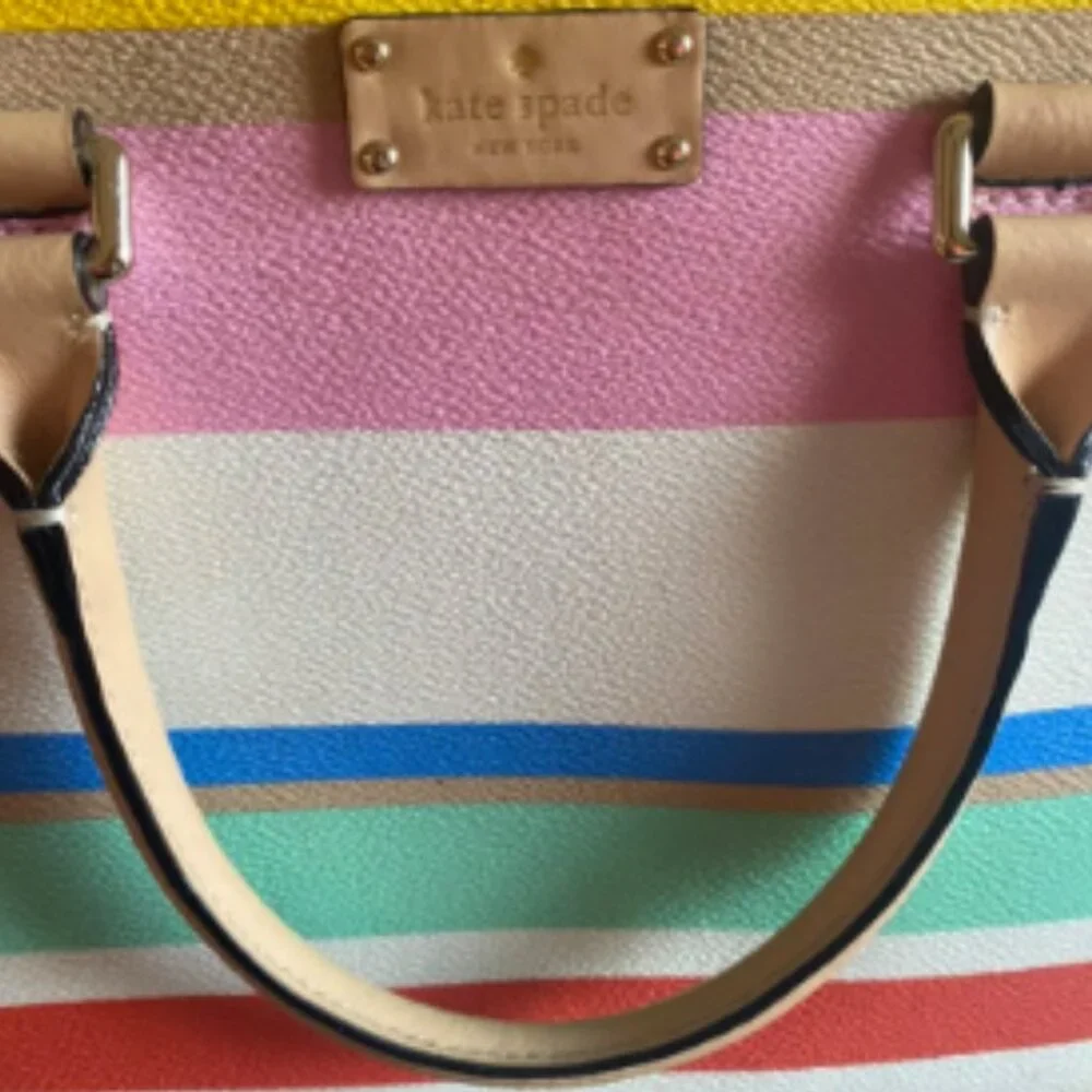 RARE Vintage Kate Spade Multi Color Crossbody Satchel & Wallet EUC - Picture 9 of 9